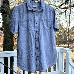 Columbia blue short sleeve shirt